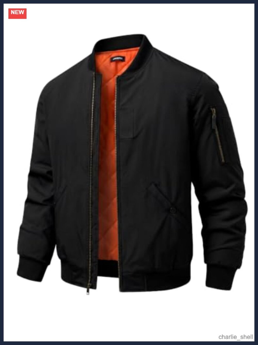 JMIERR Mens Heavyweight Quilted Bomber Jacket Water Resistant Windbreaker